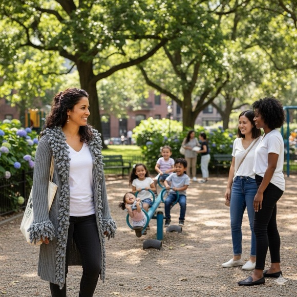 Sioni Gray Chunky Knit Loop Trim Cardigan Sweater L (Fits Small/6–8) - Picture 3 of 16
